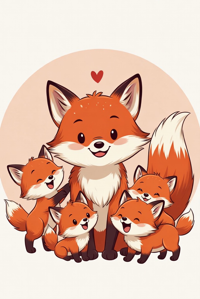 Mama-Fuchs mit ihren Jungen – Der Fuchsbau